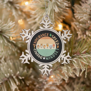 Jump Roping - Rope Skipping Mindset Snowflake Pewter Christmas Ornament
