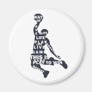 jump shot basketball full body lettering magnet