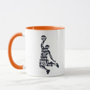 Jump shot basketball player mug