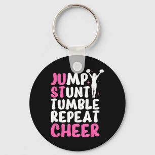 Jump Stunt Tumble Cheer Cheerleader Cheerleading Key Ring