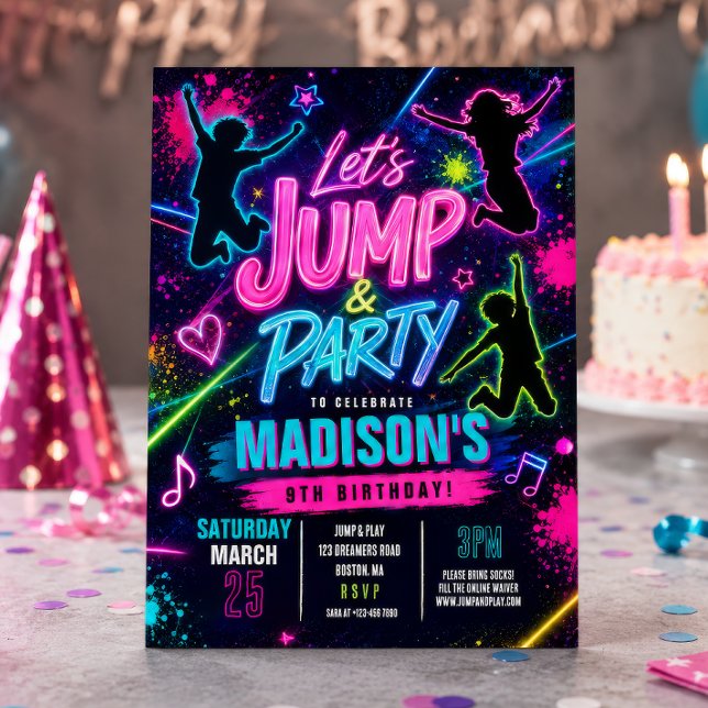 Jump Trampoline Birthday Party Invitation (Creator Uploaded)