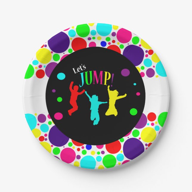 Jump/ Trampoline Birthday Party Paper Plate (Front)