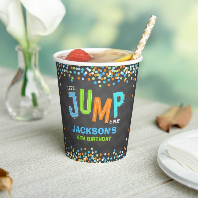 Jump Trampoline Birthday Party Supplies Decor Paper Cups (Insitu)