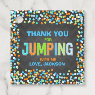 Jump Trampoline Birthday Party Supplies Gift Favour Tags