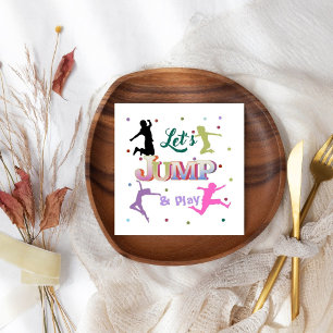 Jump Trampoline Colourful Birthday Party  Napkin
