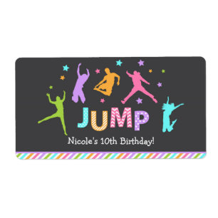 Jump Water bottle labels / trampoline bottle label