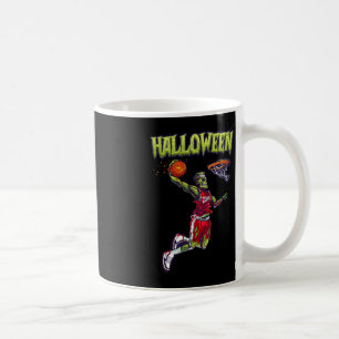 Jump Zombie Basketball Dunk Player Halloween Pumpk Coffee Mug