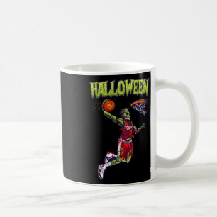 Jump Zombie Bysketbyll Dunk Player Halloween Pumpk Coffee Mug
