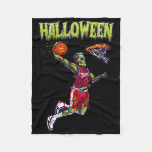 Jump Zombie Bysketbyll Dunk Player Halloween Pumpk Fleece Blanket