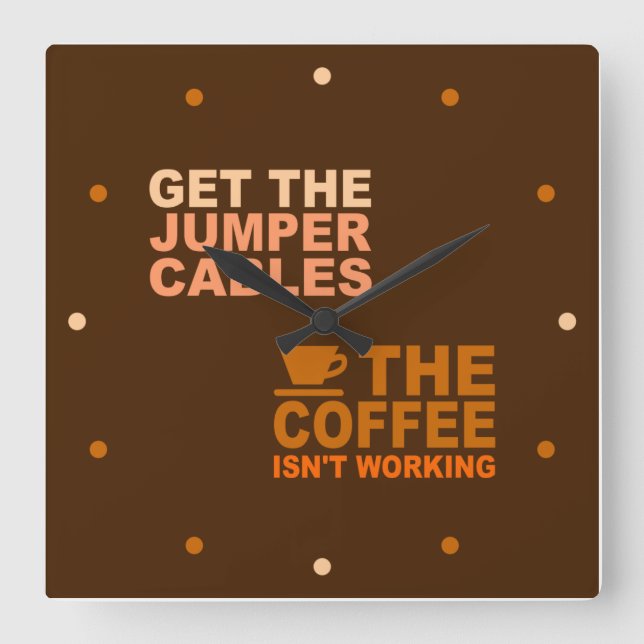 Jumper Cables (Coffee) custom wall clock (Front)