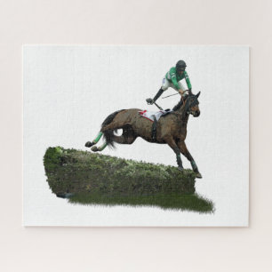 Jumper Horse & Jockey In Green Jigsaw Puzzle