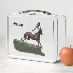 Jumper Horse & Jockey In Green Lunch Box