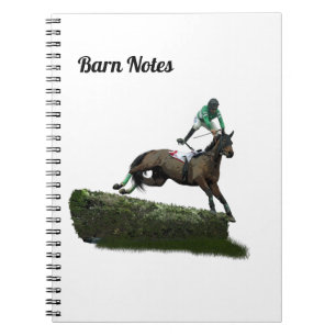 Jumper Horse & Jockey In Green Spiral Notebook