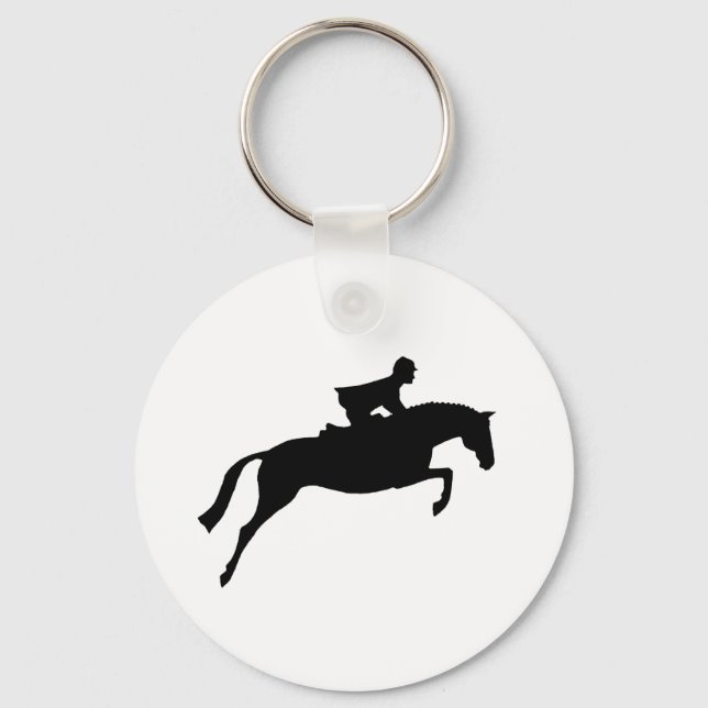 Jumper Horse Silhouette Key Ring (Front)