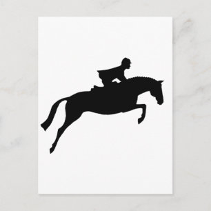 Jumper Horse Silhouette Postcard