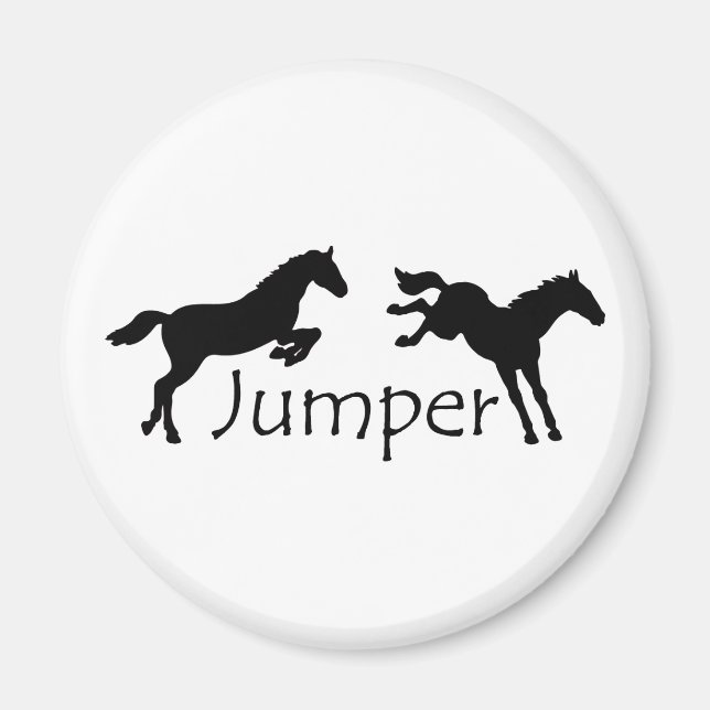 Jumper With Two Jumping Horses Magnet (Front)
