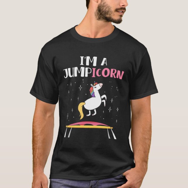 Jumpicorn Unicorn Trampoline Trampolining Workout  T-Shirt (Front)