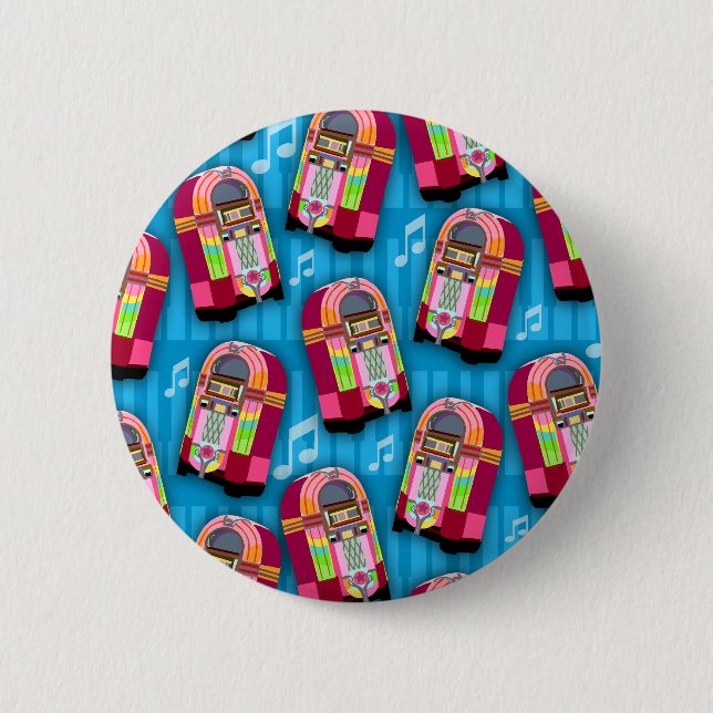 Jumpin Neon Jukebox Pattern 6 Cm Round Badge (Front)