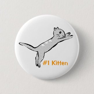 Jumping #1 Kitten 6 Cm Round Badge