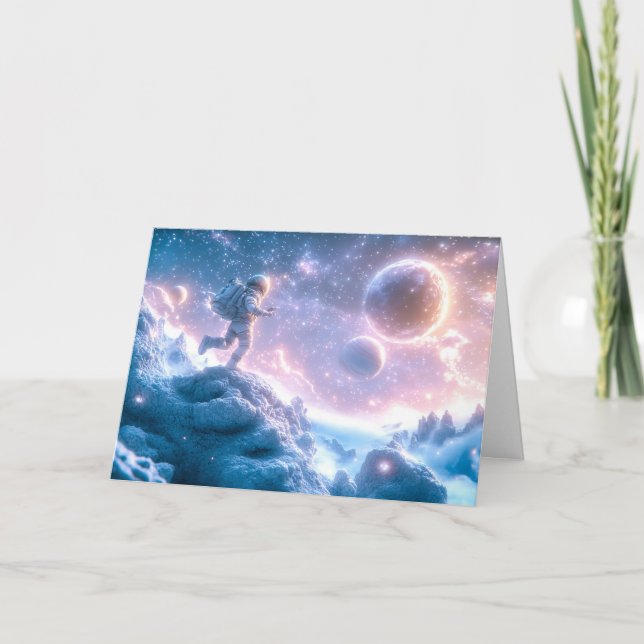 Jumping Astronaut Note Card (Front)