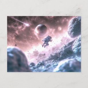 Jumping Astronaut Postcard
