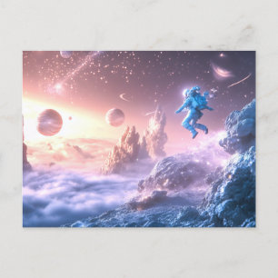 Jumping Astronaut Postcard