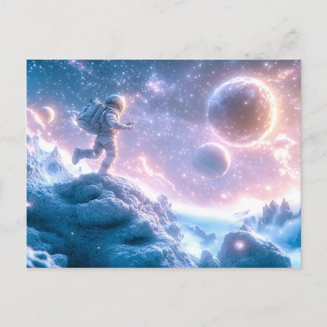 Jumping Astronaut Postcard (Front)