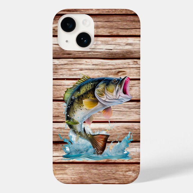 Jumping Bass Barn Wood Case-Mate iPhone Case (Back)