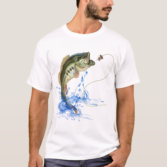 Jumping Bass Fishing Lure T-Shirt (Front)