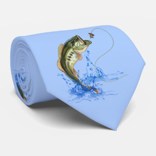 Jumping Bass Fishing Tie