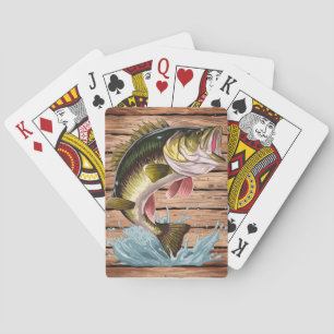 Jumping Bass Gone Fishing Playing Cards