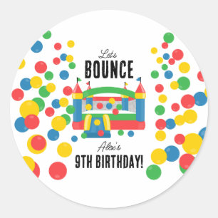 Jumping Bouncy Castle Kids Bounce Birthday Party Classic Round Sticker