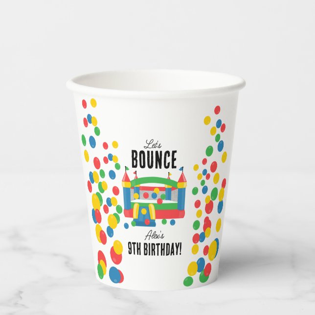 Jumping Bouncy Castle Kids Bounce Birthday Party Paper Cups (Front)