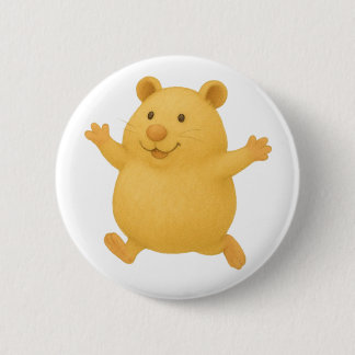 Jumping Cream Hamster Button Badge