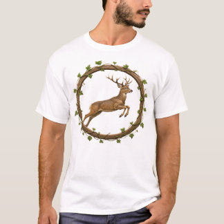 Jumping Deer Vine Circle T-Shirt