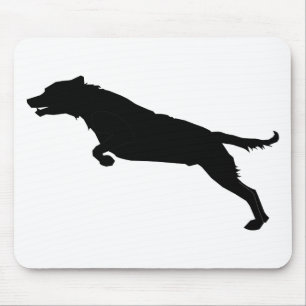 Jumping Dog Silhouette Mouse Pad