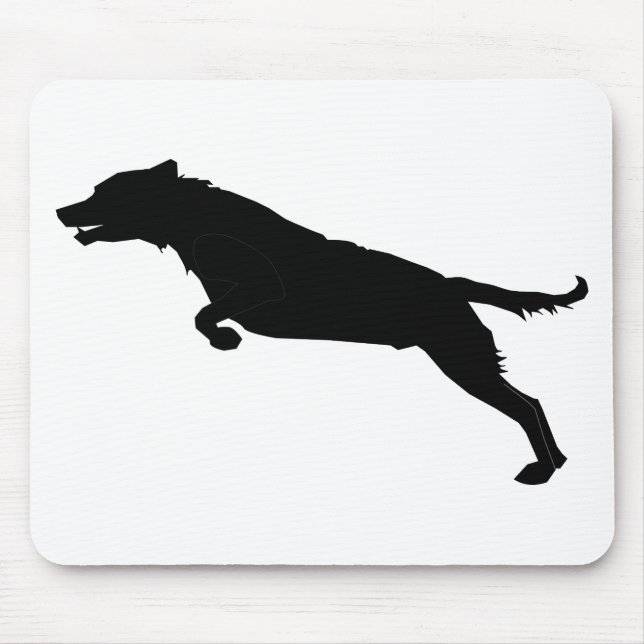 Jumping Dog Silhouette Mouse Pad (Front)