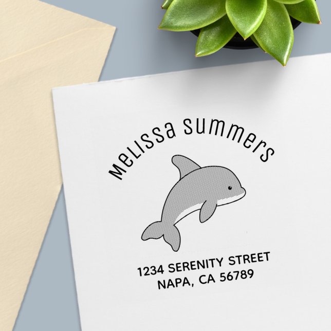 Jumping Dolphin Address Self-inking Stamp (Creator Uploaded)