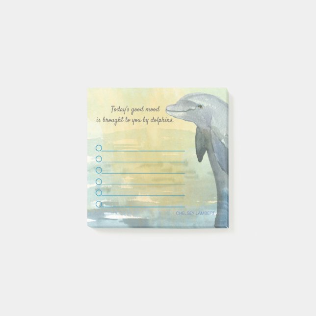 Jumping Dolphin Custom Office Organise Your Day Post-it Notes (Front)