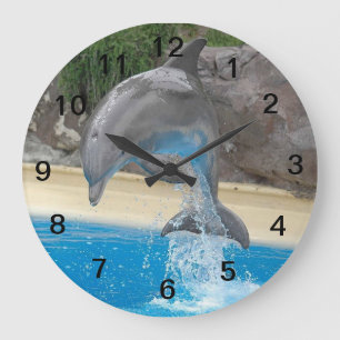 Jumping Dolphin Large Clock