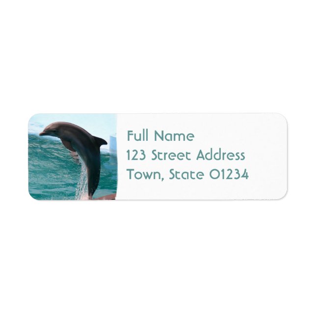 Jumping Dolphin Return Address Mailing Label (Front)