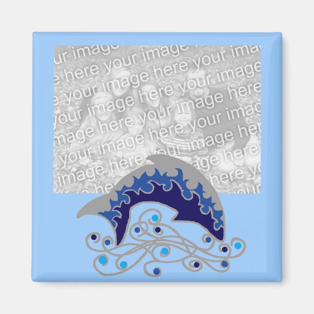 jumping dolphin template magnet (Front)