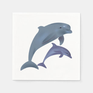 Jumping dolphins illustration napkin