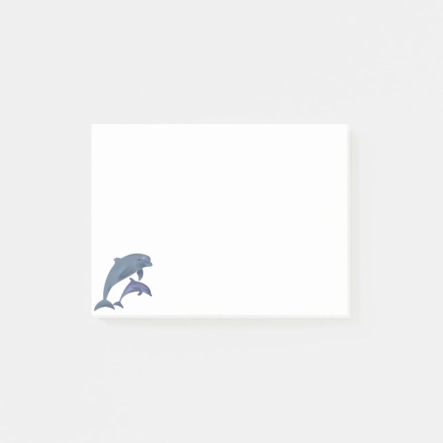 Jumping dolphins illustration post-it notes (Front)