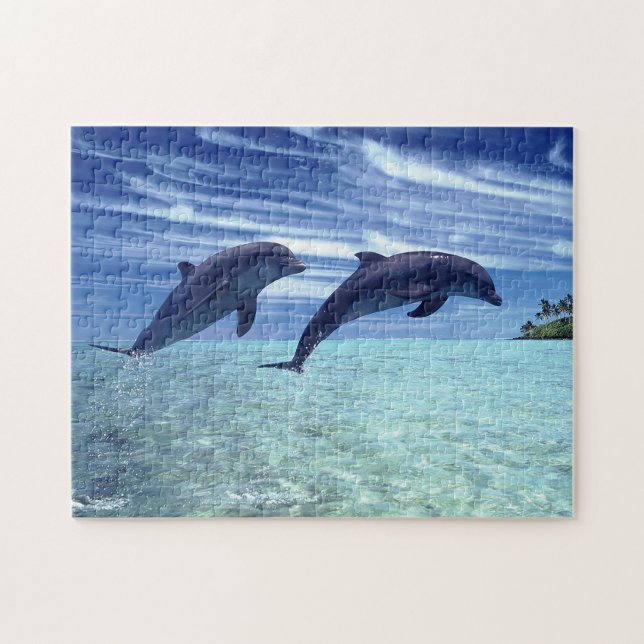 Jumping Dolphins in the Caribbean, Jigsaw Puzzle (Horizontal)