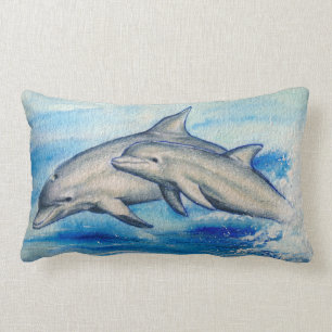 jumping dolphins lumbar cushion