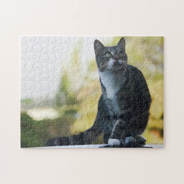 Jumping Feline Jigsaw Puzzle (Horizontal)