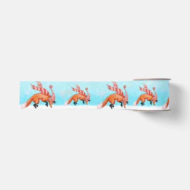 Jumping Fox Ribbon Grosgrain Ribbon (Front)