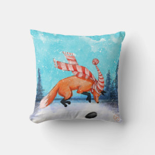 Jumping Fox Throw Pillow