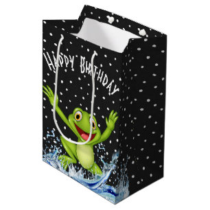 Jumping Frog On Polka Dots Medium Gift Bag